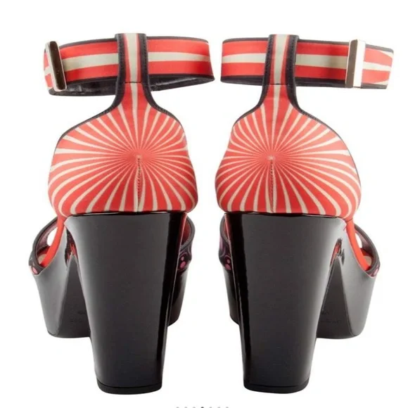 Nicholas Kirkwood Multicolor Printed Satin Platform Sandals - Picture 4 of 7